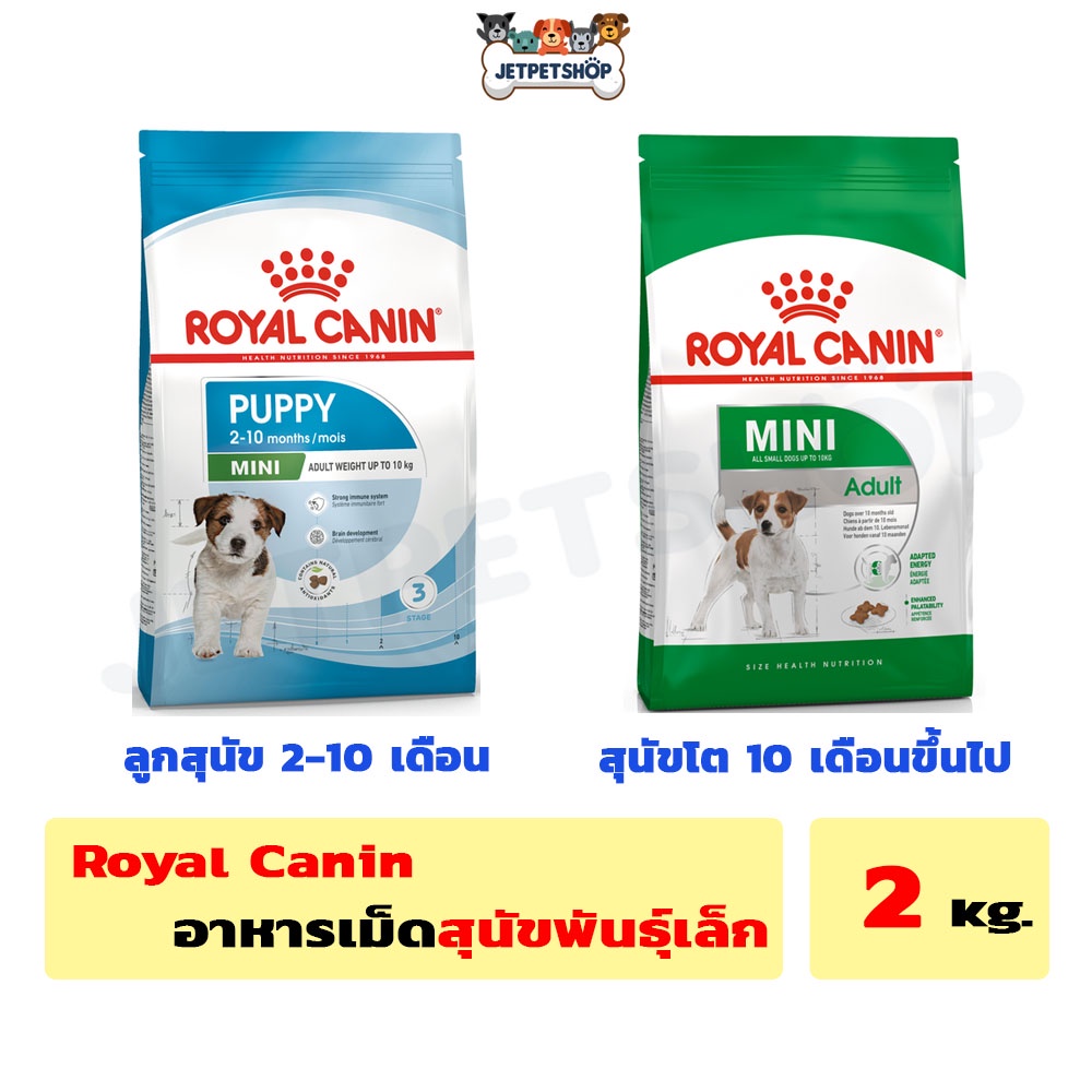 (Mini Adult ราคาพิเศษ!) Royal Canin Mini Puppy / Mini Adult อาหารสุนัขพันธุ์เล็ก สูตรลูกสุนัข/สุนัขโต ขนาด 2 กิโลกรัม