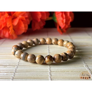 Picture jasper พิกเจอร์แจสเปอร์ ขนาด8มม. สร้อยข้อมือหินแท้ by maleeshop