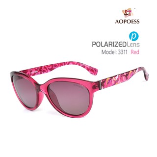 แว่นกันแดดผู้หญิง สีแดง เลนส์ Polarized ตัดแสงสะท้อน ป้องกันรังสียูวี