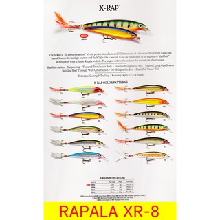 โปรพิเศษ เหยื่อปลอม RAPALA X-RAP (XR-8) ขนาด 8 cm น้ำหนัก 7 g สินค้ามีจำนวนจำกัด