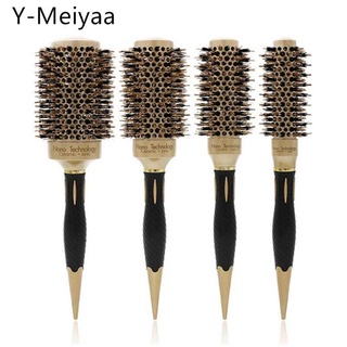 พร้อมส่ง   Y-Meiyaa Professional 4ขนาดรอบหวีผม Curling แปรงหวีผมเซรามิคเหล็ก Barrel Hairdressing เครื่องมือจัดแต่งทรงผม2