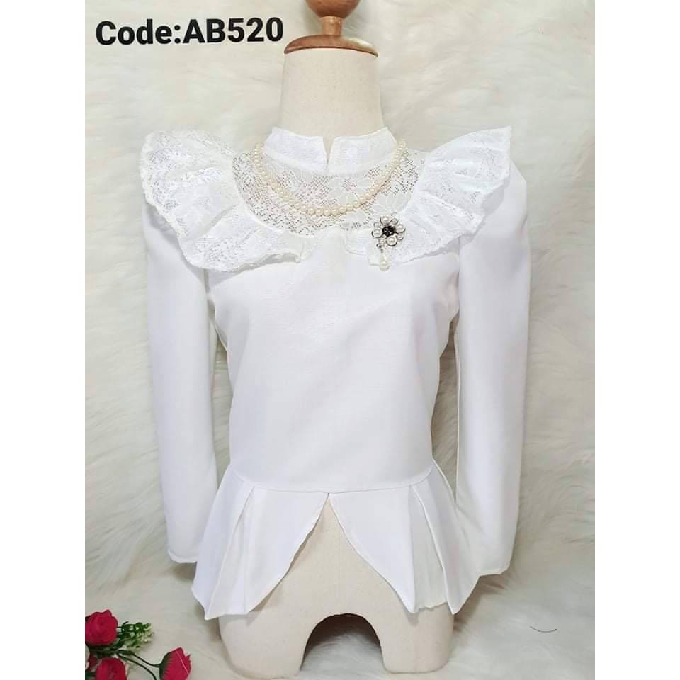 ของแท้ ต้องส่งจากนครนายกเท่านั้น เสื้อไทยประยุกต์ ใส่ออกงาน เงานบุญ งานแต่ง สีขาว