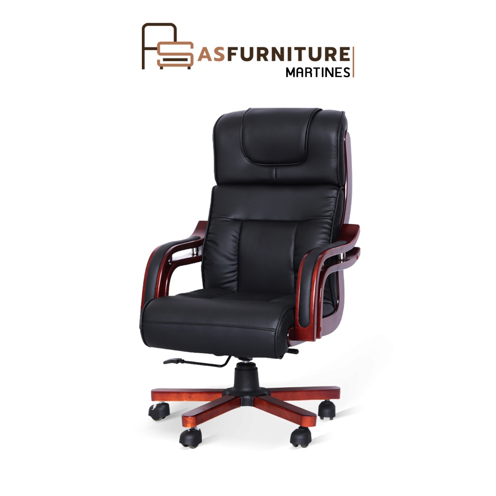 As Furniture / Martines (มาติเนส) เก้าอี้สำนักงาน เบาะหนัง โครงขาไม้ |  Shopee Thailand