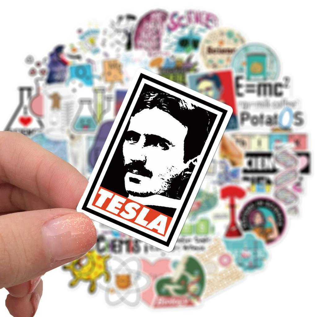 เคมี ห้องปฏิบัติการ นักวิทยาศาสตร์ 50แผ่น TESLA Chemistry laboratory พีวีซี สติ๊กเกอร์ Sticker