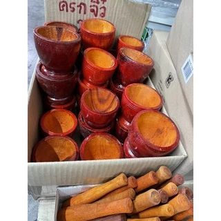 ครกไม้จิ๋ว ใช้บดยา ตำหมาก ตำน้ำพริก เอนกประสงค์