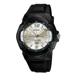 Casio รุ่น MW-600F-7AV นาฬิกาข้อมือผู้ชาย สายเรซิ่นสีดำ หน้าปัดขาว - มั่นใจ  ของแท้ 100% รับประกันสินค้า 1 ปีเต็ม