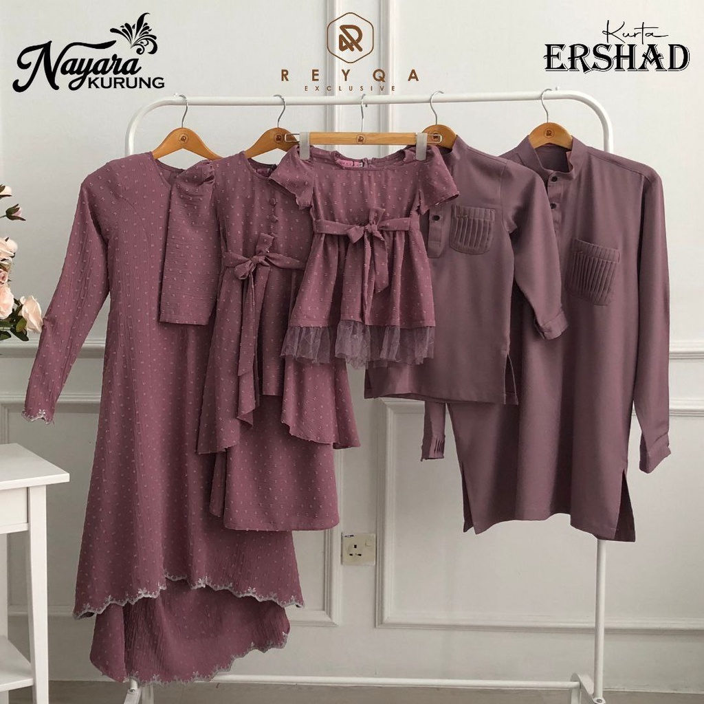 จับคู่ FAMILY SET ERSHAD KURTA, MODERN KURUNG NAYARA & BABY NAYARA GOWN