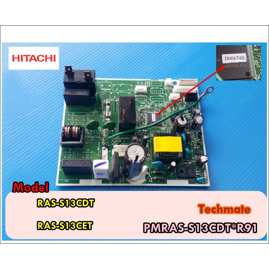 อะไหล่ของแท้/แผงควบคุมแอร์คอยล์เย็นฮิตาชิ/HITACHI/PWB MAIN/PMRAS-S13CDT*R91
