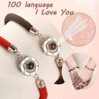 สร้อยข้อมือแฟชั่น 100 ภาษา "I Love You" ฉายภาพ เสน่ห์ คู่รัก สําหรับผู้หญิง คนรัก