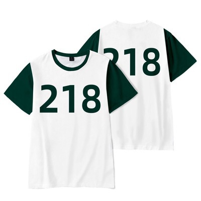 Squid Game เสื้อยืด Squid Game Park Hae-soo ละครเกาหลี No. 218 เสื้อยืดกีฬาที่มีวรรคเดียวกัน