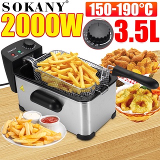 หม้อทอดไฟฟ้า สเตนเลส อเนกประสงค์ 3.5 ลิตร 2000W สําหรับทอดไก่ ย่างบาร์บีคิว