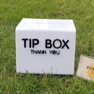 โปรแรง!!! TIP BOX สีขาวมี 3 แบบ กล่องอะคริลิค tipbox กล่อง tip box กล่องทำช่องใส่เงิน