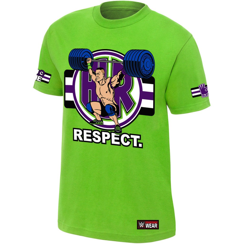 Wwe John Cena Cenation Respect Earn It Crew Neck Mens T-Shirts Tee Green BCAB