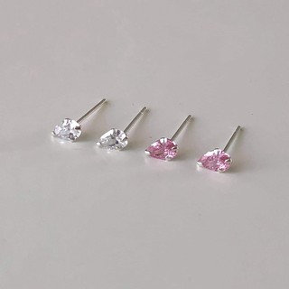 Winterwinter Jewelry Silver925 : เครื่องประดับเงินแท้ เงินแท้925 ต่างหูเงิน ทรงหยดน้ำ น่ารักสไตล์เกาหลี มีให้เลือกหลายสี
