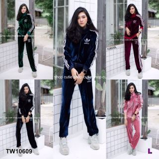 ชุดเซ็ทเสื้อแจ็คเก็ต+กก.ขายาวตีแถบข้าง
