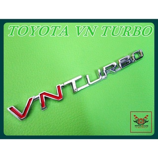 TOYOTA VN TURBO LOGO "RED" &amp; "CHROME" STICKER (1 PC.) // โลโก้ TOYOTA VN TURBO สีแดง สีโครม (1 ชิ้น) พร้อมกาวติด