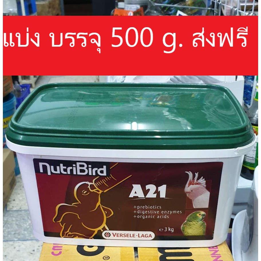 อาหารนกแก้ว อาหารนกลูกป้อนสูตรสายพันธ์นกเล็ก อาหารนก Nutribird A21 (แบ่งขาย 500กรัม) บรรจุถุงซิบอย่างดี แพคไหม่ต่อกล่อง