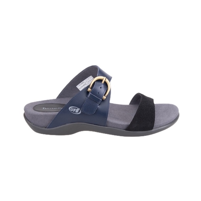 Dortmuend F-Series JF130 015-007 Navy Blue-Black "Flats & Comfort" รองเท้าส้นเตี้ยเพื่อสุขภาพ