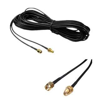 5 M Black RP-SMA Male to Female WiFi Antenna Connector Extension Cable