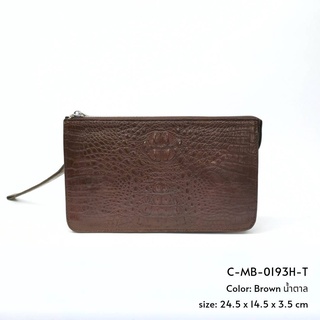 Prang Crocodile Leather Men Clutch Bag กระเป๋าถือผู้ชาย คลัทช์ผู้ชาย หนังจระเข้ C-MB-0193H-T