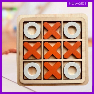 [Hawal] เกมกระดานไม้คลาสสิก TAC Toe Game ของเล่นเพื่อการศึกษา สําหรับเด็ก ครอบครัว XO