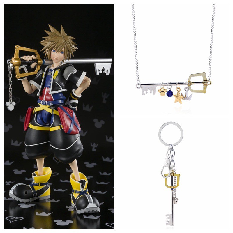 Kingdom Hearts พวงกุญแจ Sola Mickey King จี้สร้อยคอจี้ใบมีดที่ถูกลืม