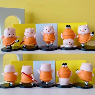 Ag ฟิกเกอร์เหล็ก รูปหมูกังฟู ของเล่น ของขวัญ สําหรับตกแต่งบ้าน 5 ชิ้น