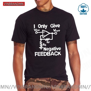 เสื้อยืดคอกลมVinbrandmn เสื้อยืดลําลอง ผ้าฝ้าย แขนสั้น คอกลม พิมพ์ลาย I Give Negative Feedback สําหรับผู้ชาย คู่รักS-5XL