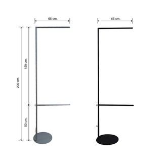 ST-004 ธงญี่ปุ่นฐานกลม เสาเหล็ก ขนาด (w) 65cm. x (h) 200cm. ( เฉพาะโครงและเพลท )