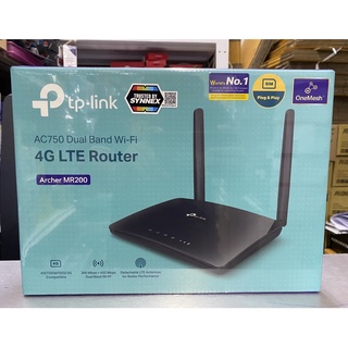 TP-LINK MR-200 AC750 Wireless Dual Band 4G LTE Router (เป็นเสาแบนรับส่ง3G/4G ประกันศูนย์3ปีศูนย์ SYNNEX 3G/4G Router)