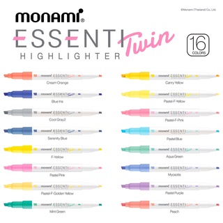 Monami ปากกาเน้นข้อความ เอสเซ็นติ รุ่น 2 หัว Essenti Twin