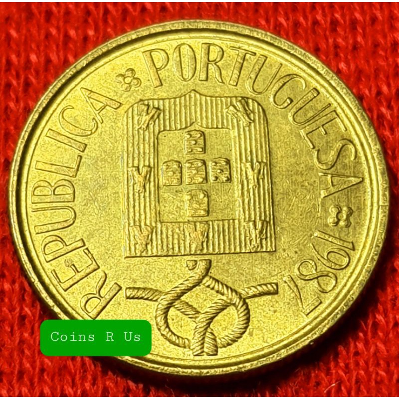 เหรียญต่างประเทศ โปรตุเกส ชนิด 1 Escudo ปี 1987 ขนาด 16 มม. สวยงามตามภาพน่าสะสม