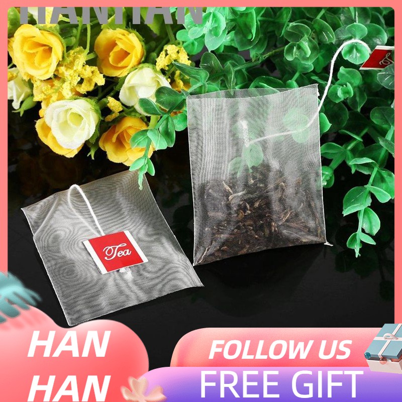 100pcs Disposable Tea Filter Bags With String - Pyramid Bags For Loose Leaf Tea & Herbs 1 thumbnail image
