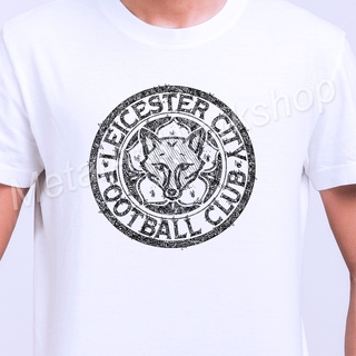 เสื้อยืด ตราสโมสร Leicester City เลสเตอร์ ซิตี้ ลายเส้นปากกาหมึกดำ ภาพวาดสเก็ตช์สามารถปรับแต่งได้