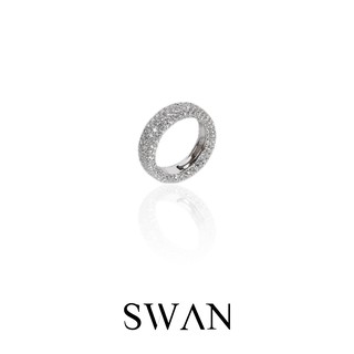 SWAN - Pave Ring แหวนเงินแท้  ฝังเพชรคิวบิกเซอร์โคเนีย cubic zirconia