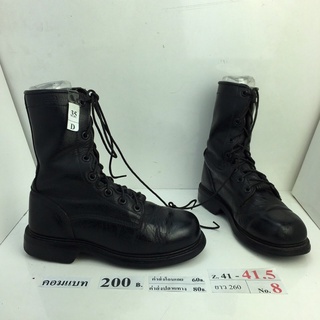 รองเท้าคอมแบท Combat shoes หนังสีดำ สภาพดี ทรงสวย มือสอง คัดเกรด ของนอก เกาหลี