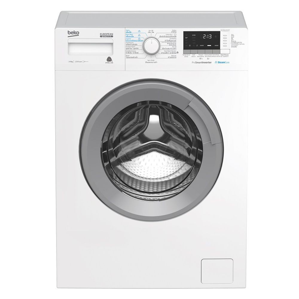 เครื่องซักผ้า เครื่องซักผ้าฝาหน้า BEKO WCV8612XS0ST 8 กก. 1200RPM อินเวอร์เตอร์ เครื่องซักผ้า อบผ้า เครื่องใช้ไฟฟ้า FL W