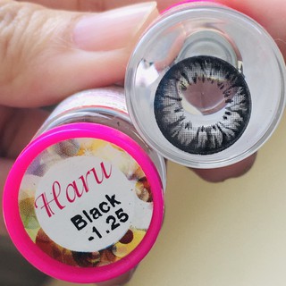 Haru Black (1)(2) บิ๊กอาย สีดำ ดำ ตาโต Kitty Kawaii คอนแทคเลนส์ Contact Lens ค่าสายตา สายตาสั้น BigeyeS แฟชั่น