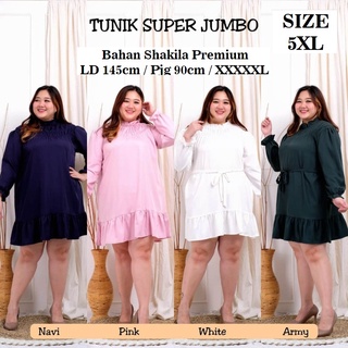 852 LX5UT เสื้อเบลาส์ทรงยาวขนาดใหญ่ 5XL XXXXXL สําหรับสตรีชาวมุสลิม XL5 LONG TUNIK 5L