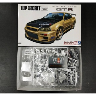 AOSHIMA 1/24 TOPSECRET BNR34 SKYLINE GT-R '02 NISSAN (โมเดลร…