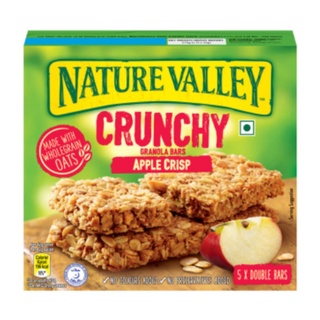 เนเจอร์วัลเล ครันชีกราโนล่าบาร์ รสแอปเปิ้ล 5x42 กรัม - Crunchy Granola Bars Apple Crisp pack 5x42g Nature Valley brand