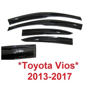 1ชุด สีดำ กันสาด Toyota All New Vios 2013 - 2017 รถยนต์ โตโยต้า วีออส Windshield กันสาดประตู กันลม กันสาดรถยนต์