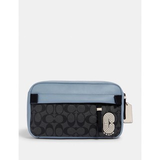 Edge Belt Bag In Colorblock Signature Canvas With Coach Patch