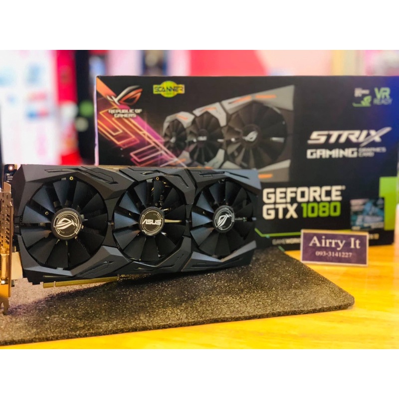 การ์ดจอ Asus strix GTX1080 8gb ddr5 ต่อไฟเลี้ยง 8+8 พิน มือสองสวยๆ