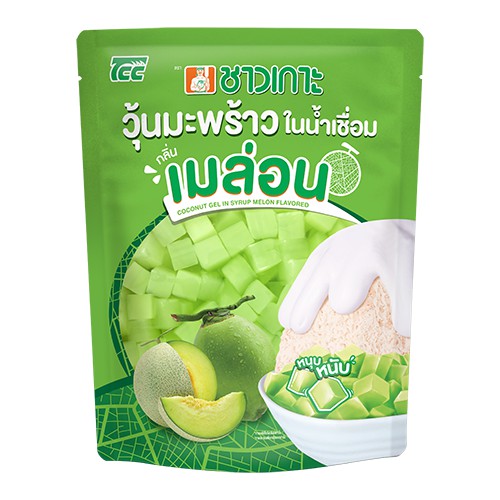 CHAOKOH ชาวเกาะ วุ้นมะพร้าวในน้ำเชื่อม (เมล่อน)
