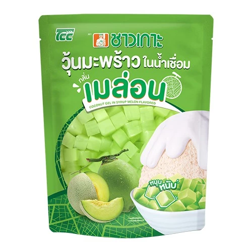 CHAOKOH ชาวเกาะ วุ้นมะพร้าวในน้ำเชื่อม (เมล่อน)