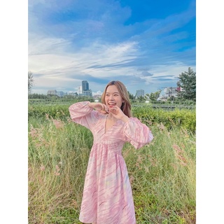 พร้อมส่งทุกสี 🌸 Luna Dress เดรสพิมส์ลายสีพาสเทล 💕