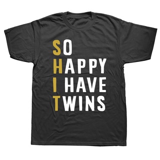 [COD]เสื้อยืดแขนสั้น พิมพ์ลาย So Happy I Have Twins แฟชั่นฤดูร้อน สําหรับแม่ และลูกS-5XL