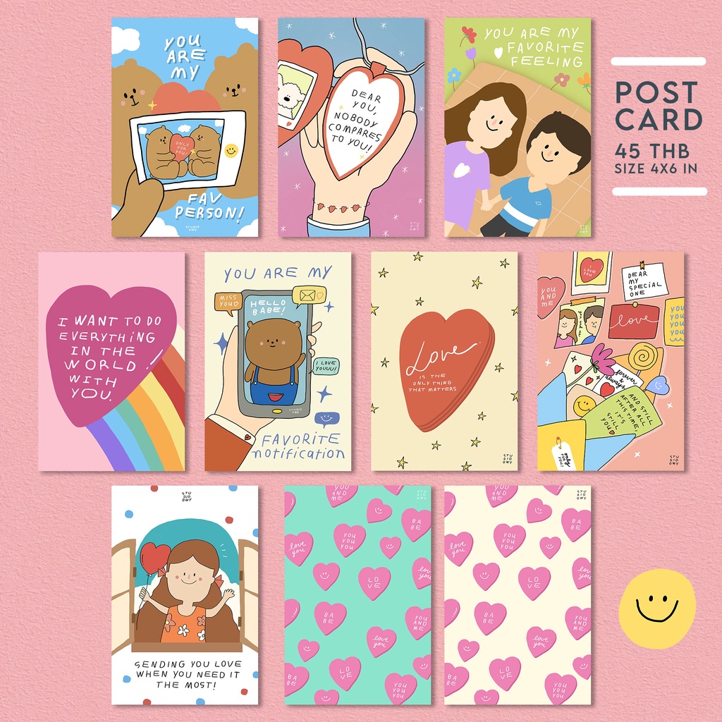 STUDIO.OWY : Love Postcard โปสการ์ด | ขนาด4x6นิ้ว