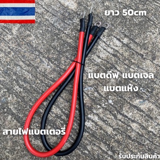 สายไฟแบตเตอรี่ดำ-แดง สายพ่วงแบต สายต่อขนานแบต ใช้กับแบตเตอรี่ ขั้วแบน แบตดีฟ แบตเจล แบตแห้ง สินค้าพร้อมส่ง สินค้ามีการรั